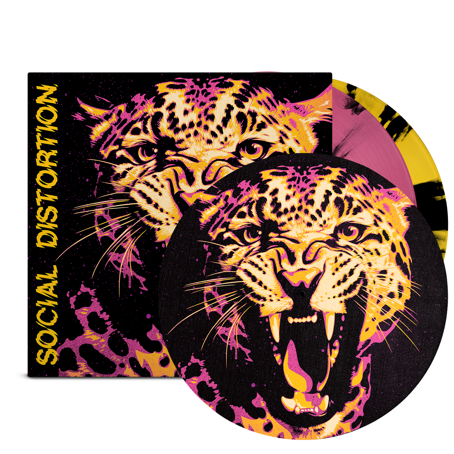 Social Distortion - Born To Kill 2LP (Pink + Yellow with Heavy Black Splatter) w/ Slipmat